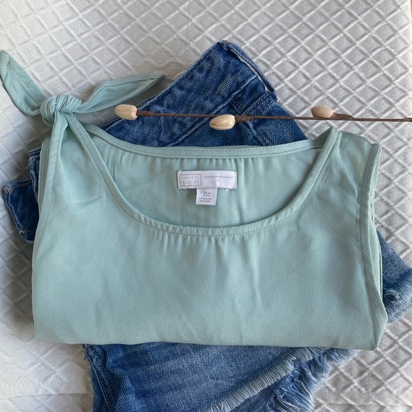 14th & Union sea foam green/blue sleeveless tank. Medium. Tie detailing. NWT. - Picture 6 of 11